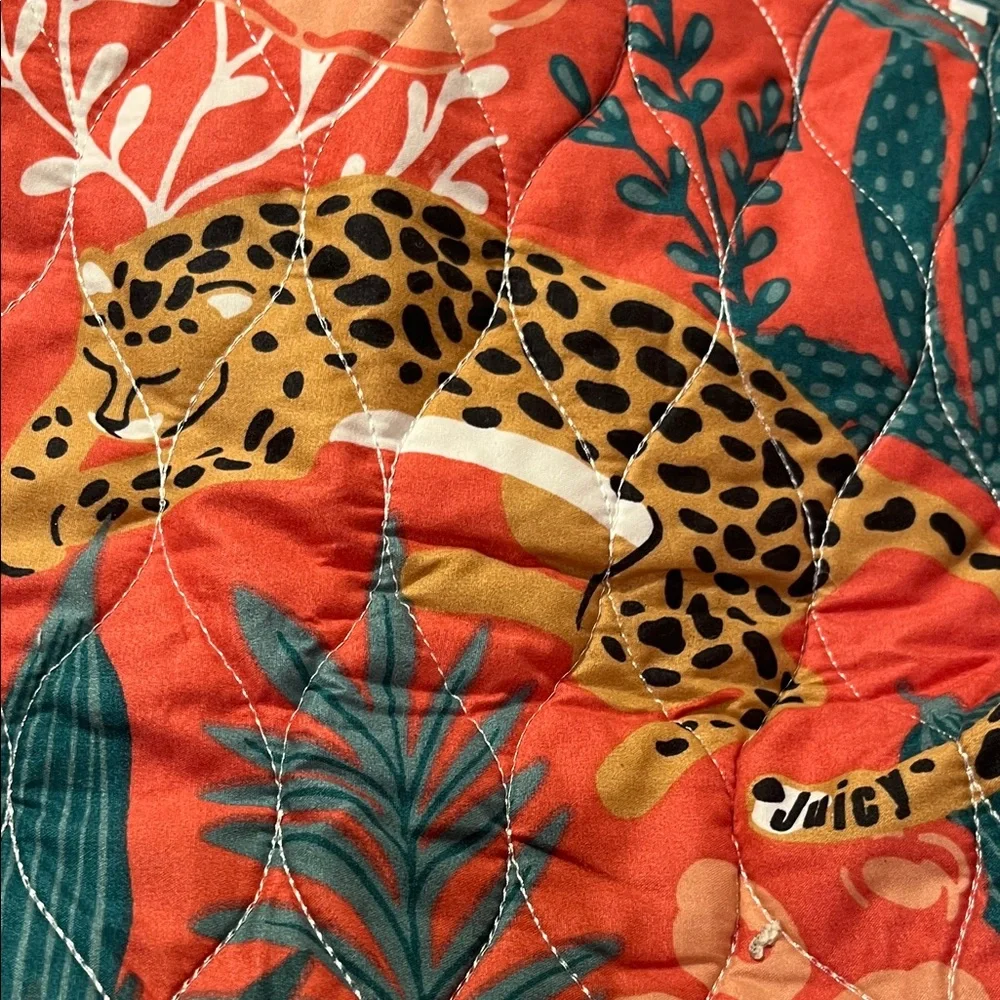 Juicy Couture Tropical Cheetah Print quilted pillow shams set of 2